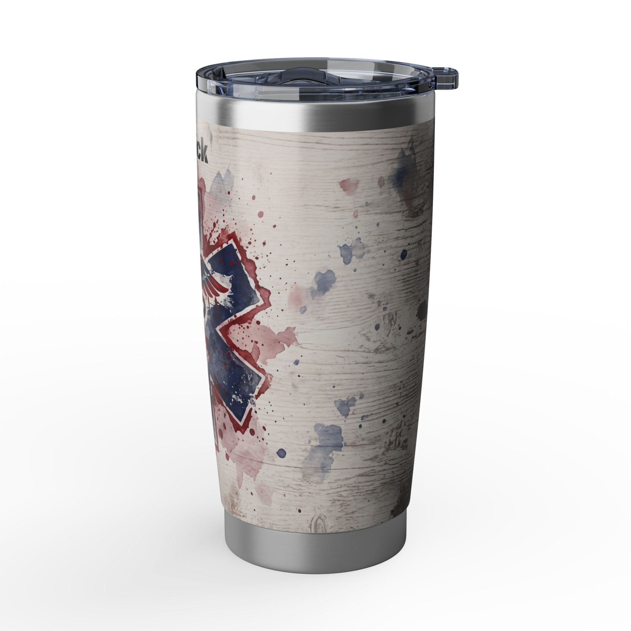 Personalized Paramedic/EMT Tumbler – 20 oz Distressed Watercolor Star of Life