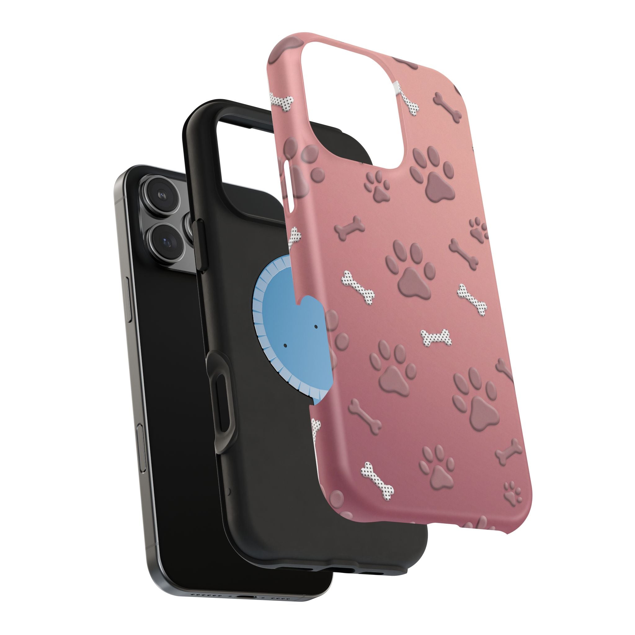 Paws & Bones Phone Case — Impact-Resistant Wireless Charging Cover