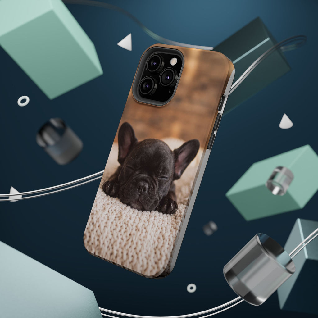 Sleepy French Bulldog Phone Case — Impact-Resistant Wireless Charging Cover