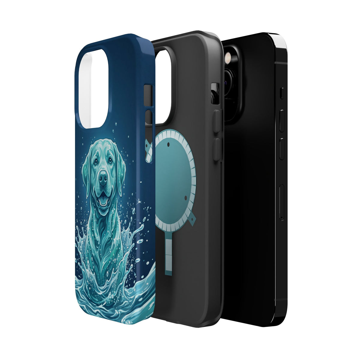 Water Splash Labrador Phone Case — Tough Magnetic Case with Wireless Charging