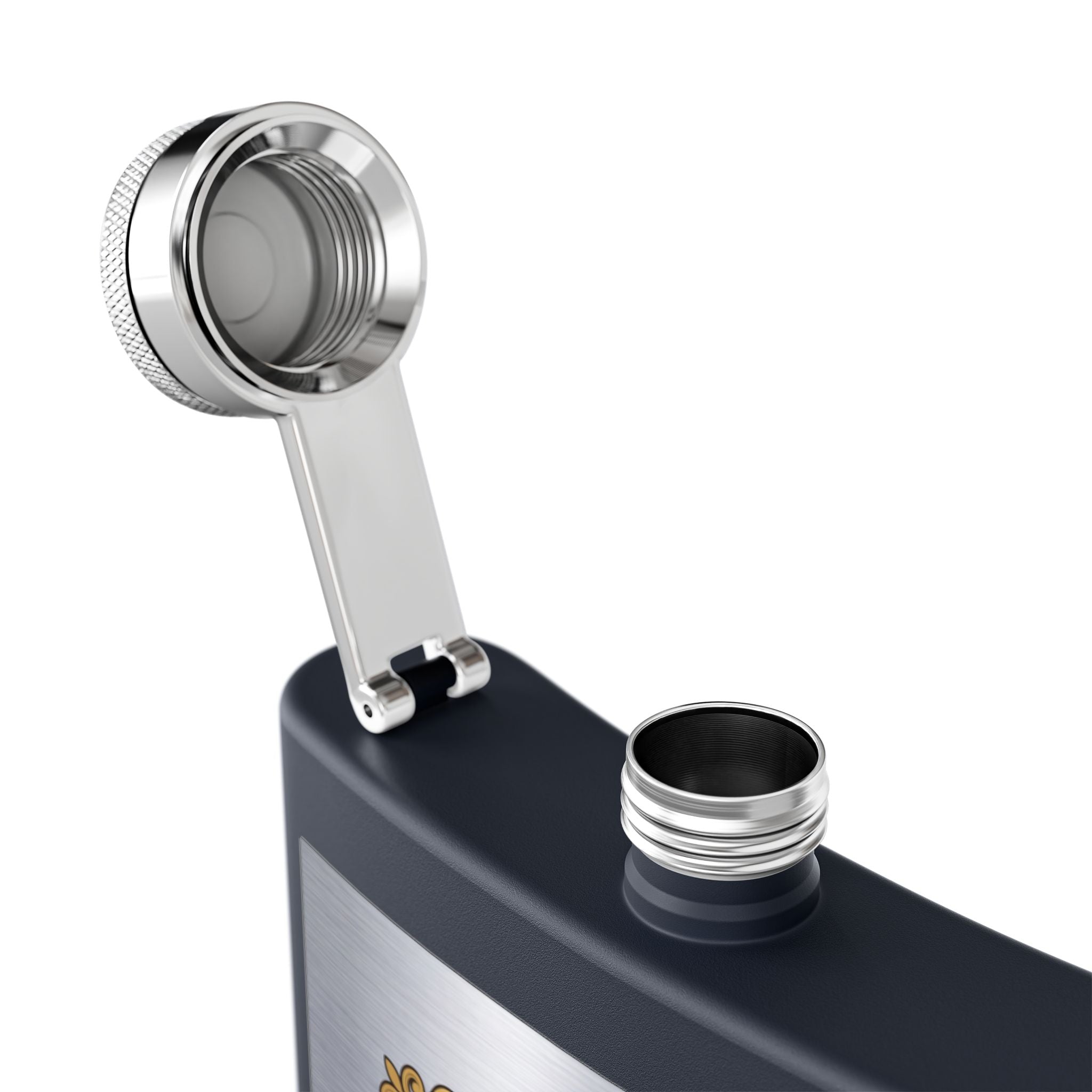 Flask — "Commercial Electrician: Office Circuits & Voltage" (Shield Badge) 6oz Stainless Steel Hip Flask