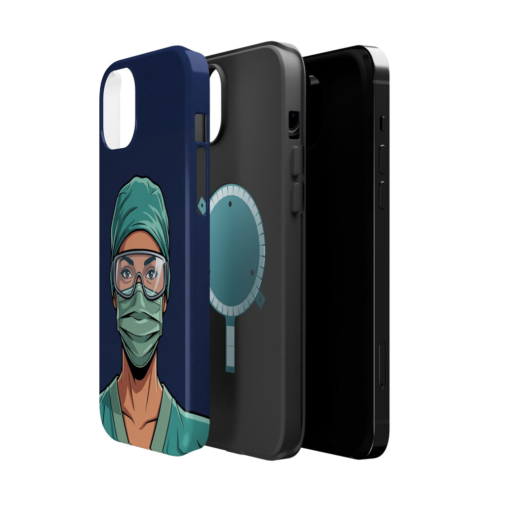 Bold Nurse Portrait Phone Case — Magnetic Wireless Charging Cover