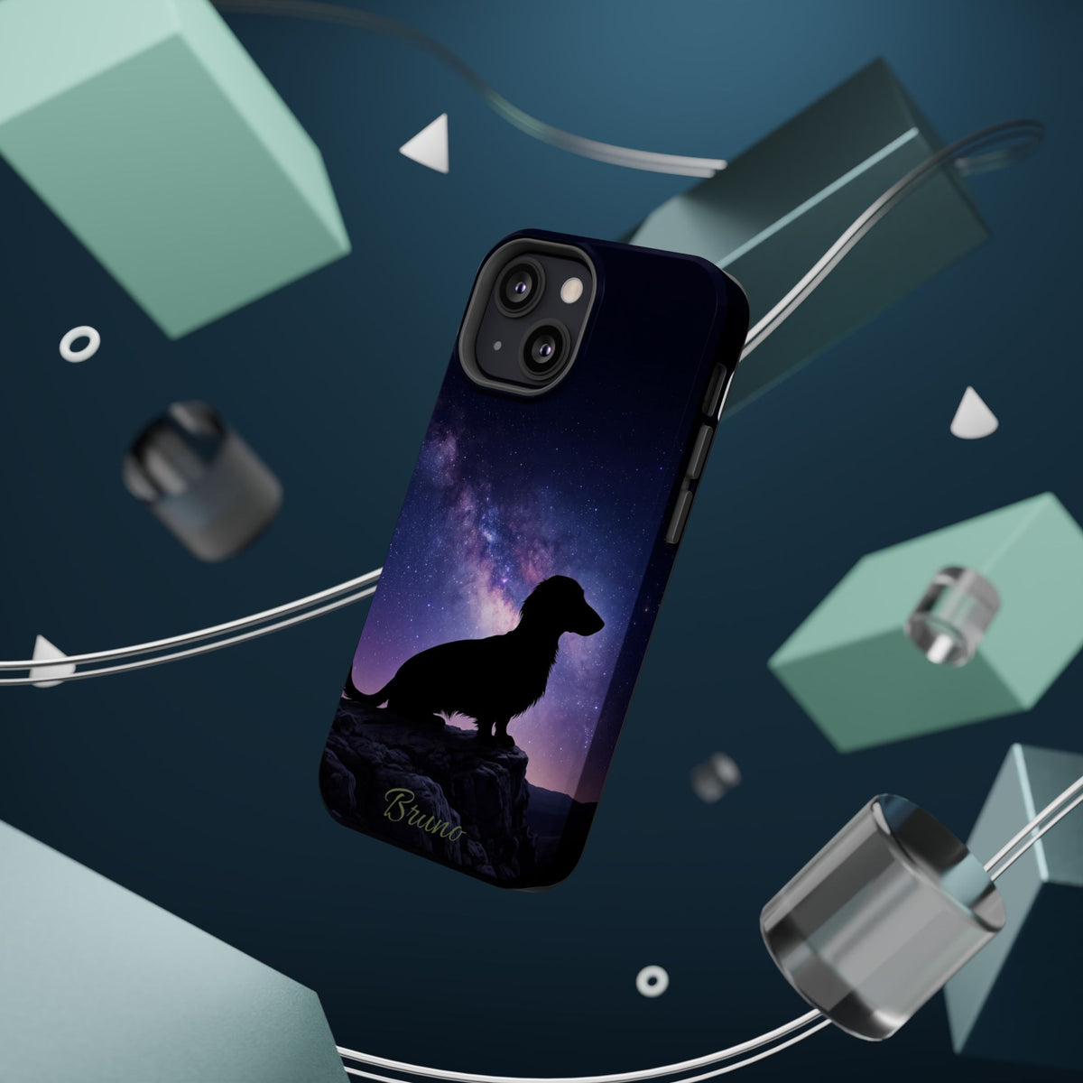 Personalized Dachshund Starry Night Phone Case — Wireless Charging Cover