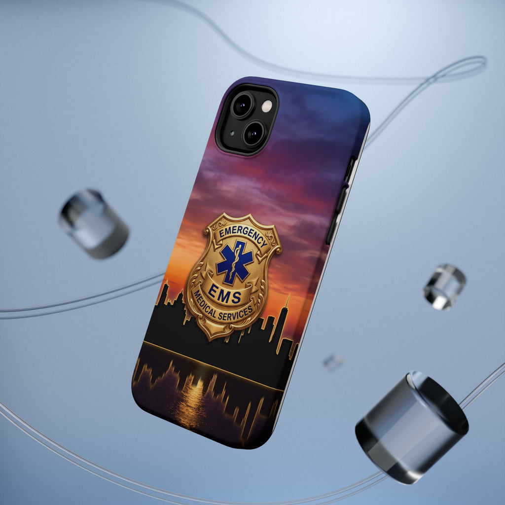 EMS Badge Sunset Skyline Phone Case — Magnetic Wireless Charging Cover