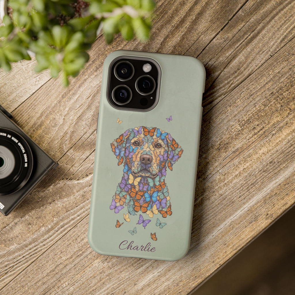 Personalized Butterfly Labrador Phone Case — Tough Magnetic Case with Wireless Charging