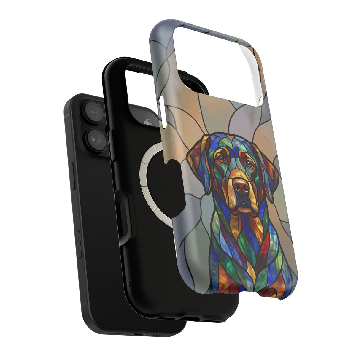 Stained Glass Labrador Phone Case — Tough Magnetic Case with Wireless Charging
