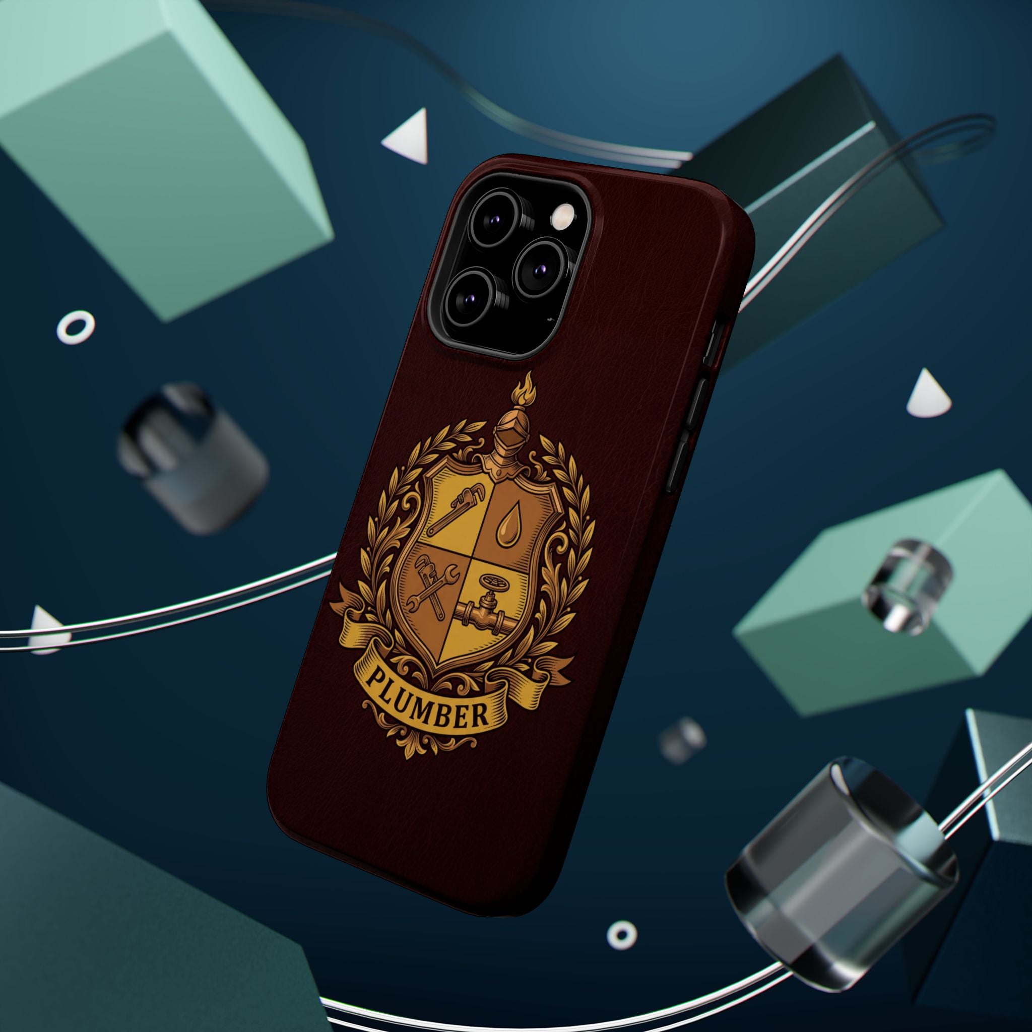 Plumber Crest Phone Case — Heraldic Shield Wireless Charging Cover