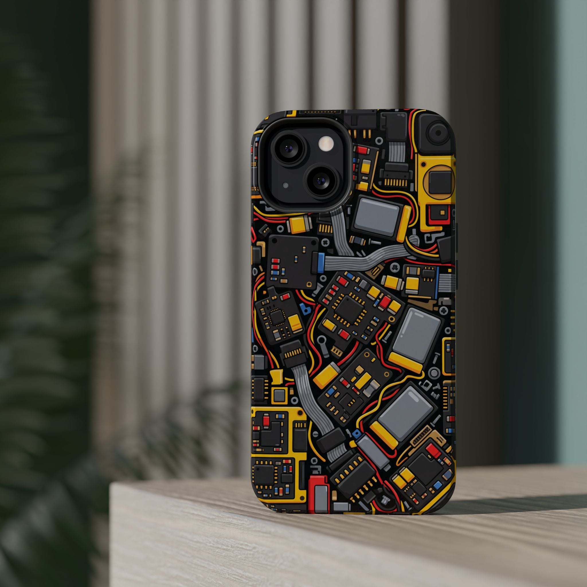 Voltage Board Phone Case — Yellow Circuit Wireless Charging Cover