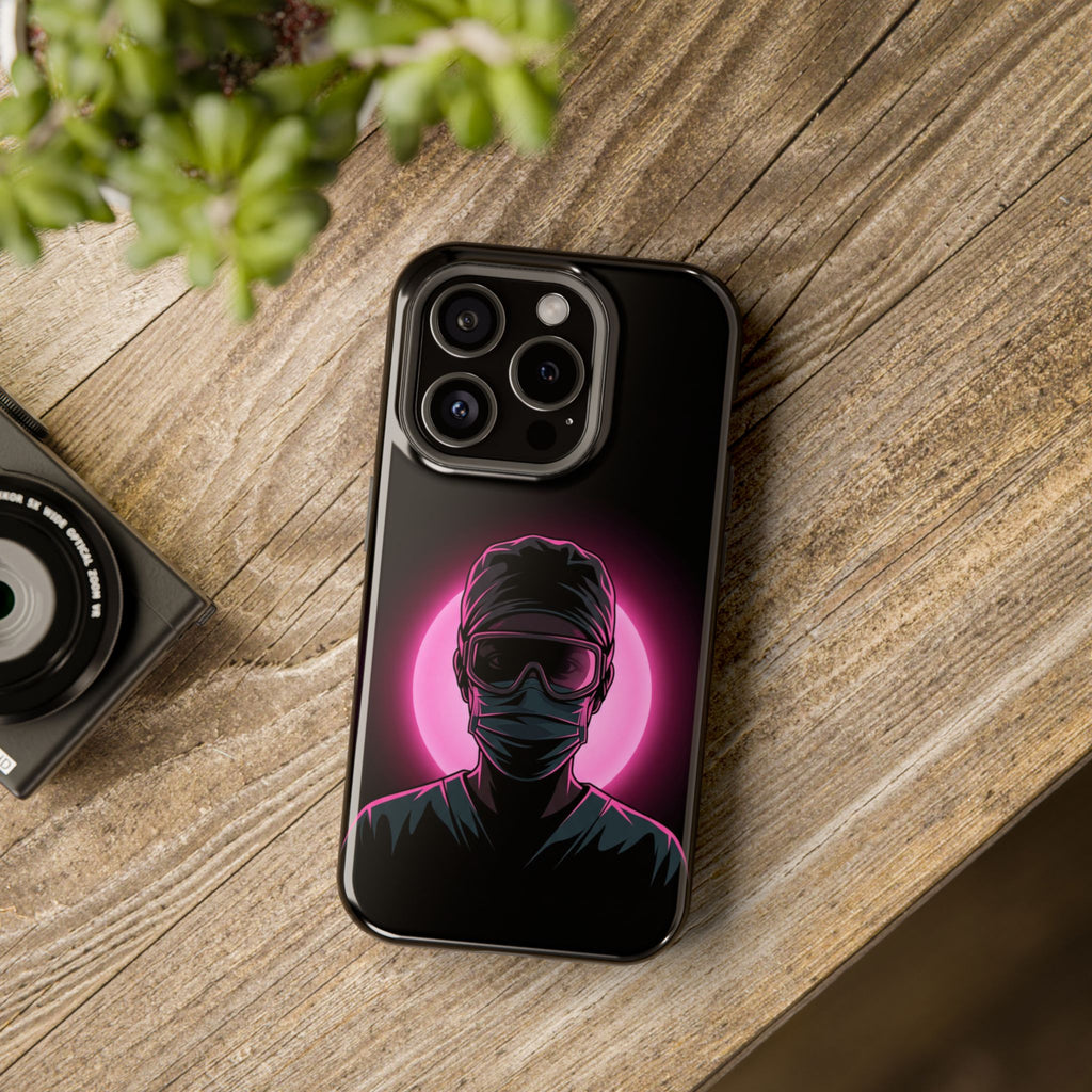 Nurse Portrait Phone Case — Navy Wireless Charging Cover