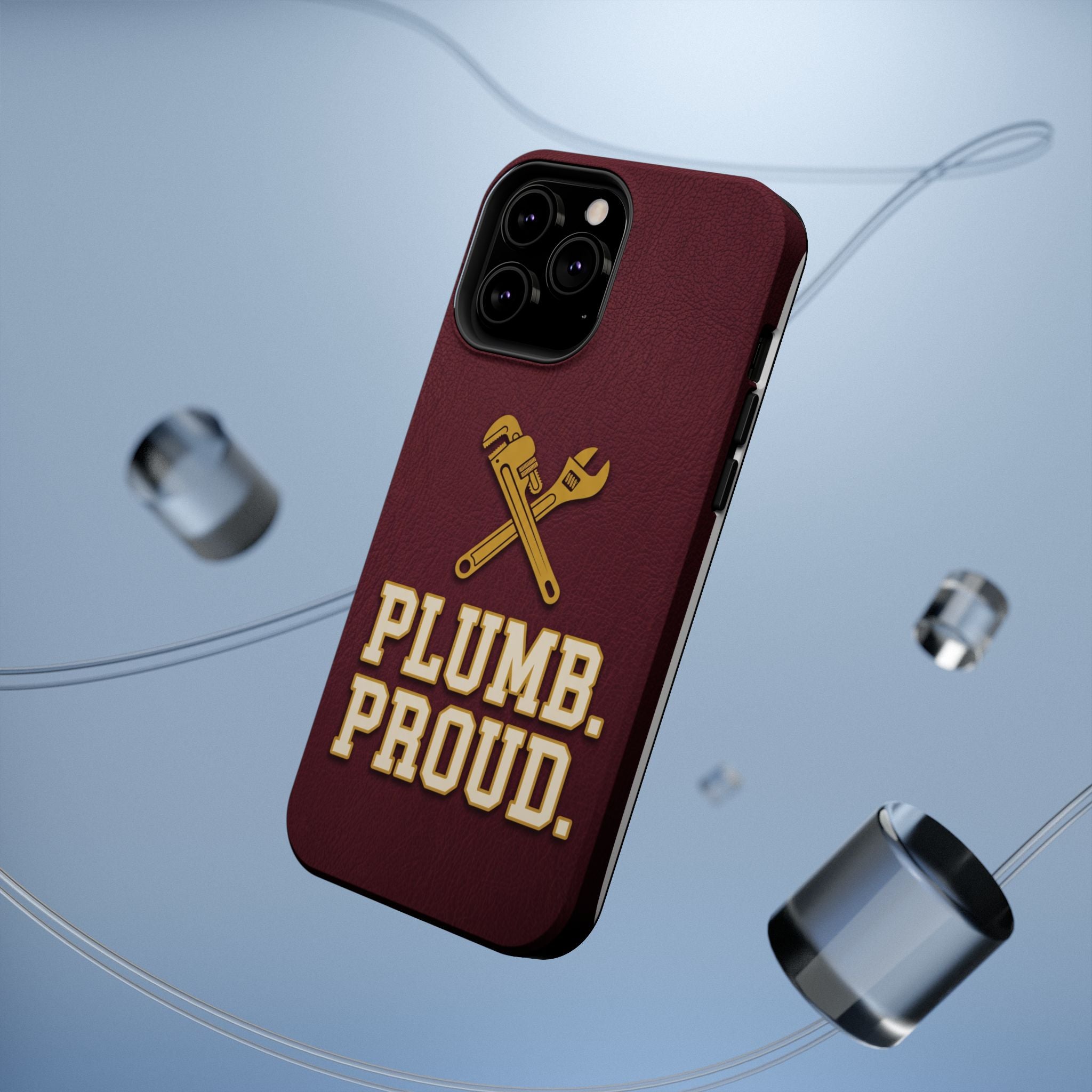 Plumb. Proud. Phone Case — Crossed Wrenches Wireless Charging Cover
