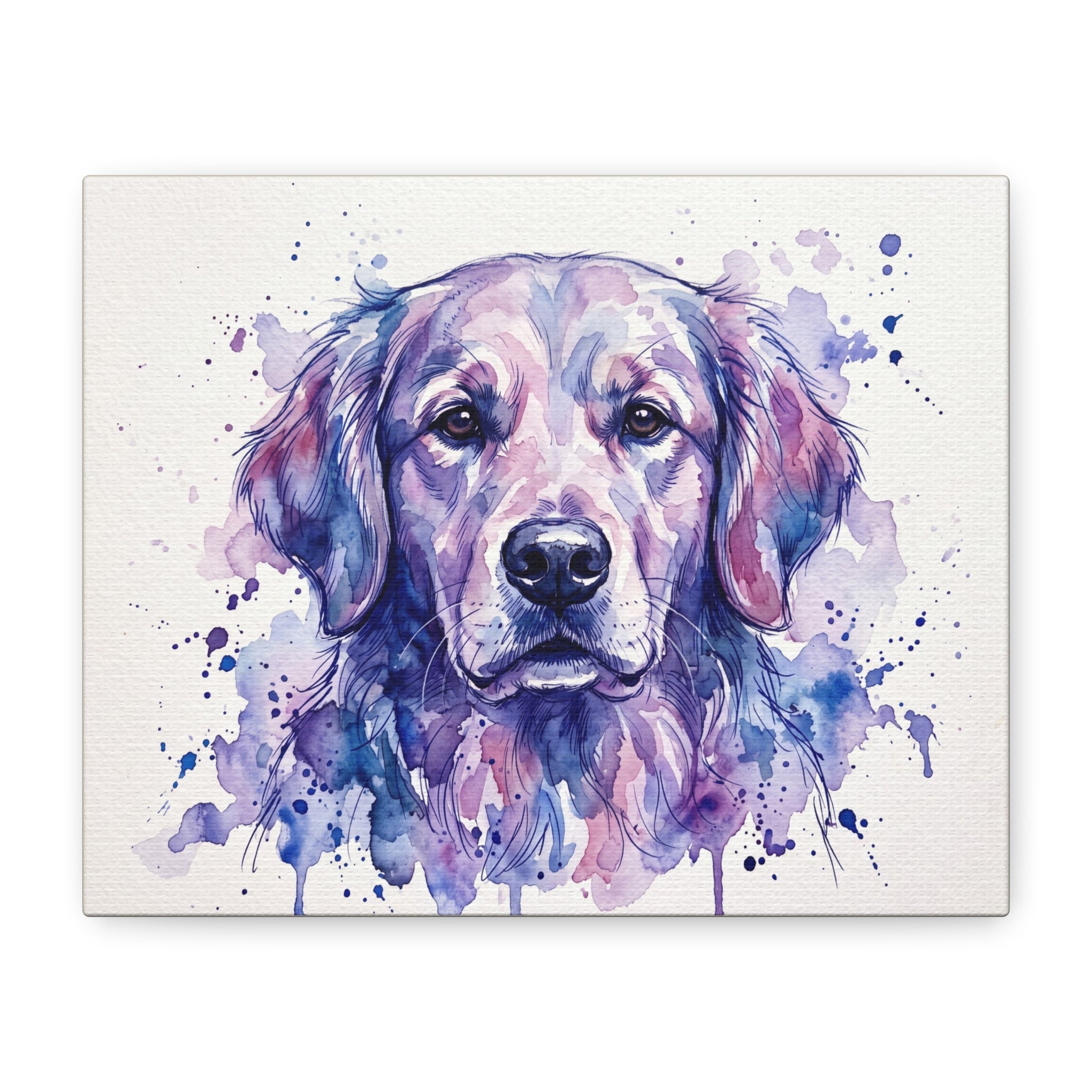 Watercolor Golden Retriever Canvas Print — Matte Stretched Wall Art