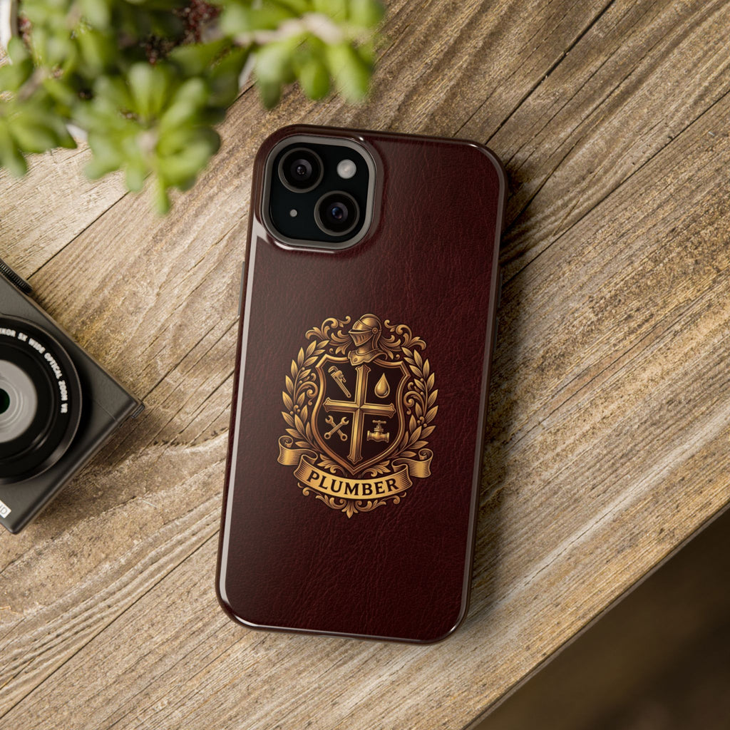 Plumber Crest Phone Case — Heraldic Shield Design Wireless Charging Cover