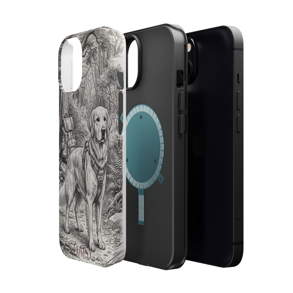 Personalized Golden Retriever Woodland Trail Phone Case — Wireless Charging Cover