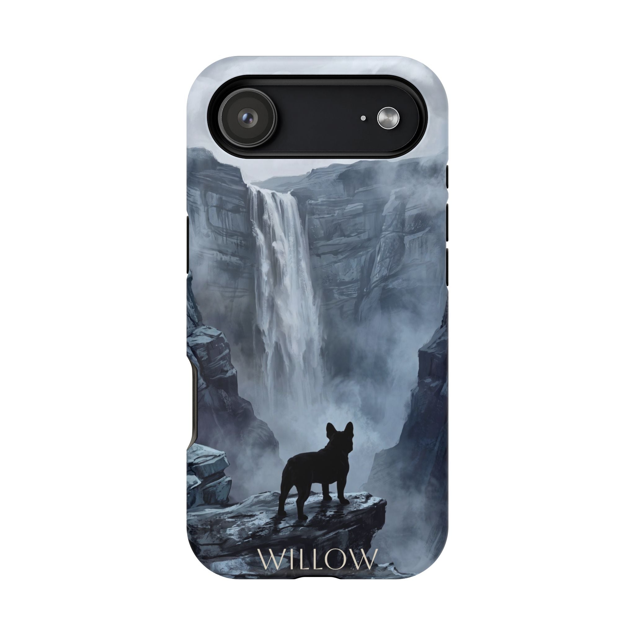 Personalized French Bulldog Misty Waterfall Phone Case — Wireless Charging Cover