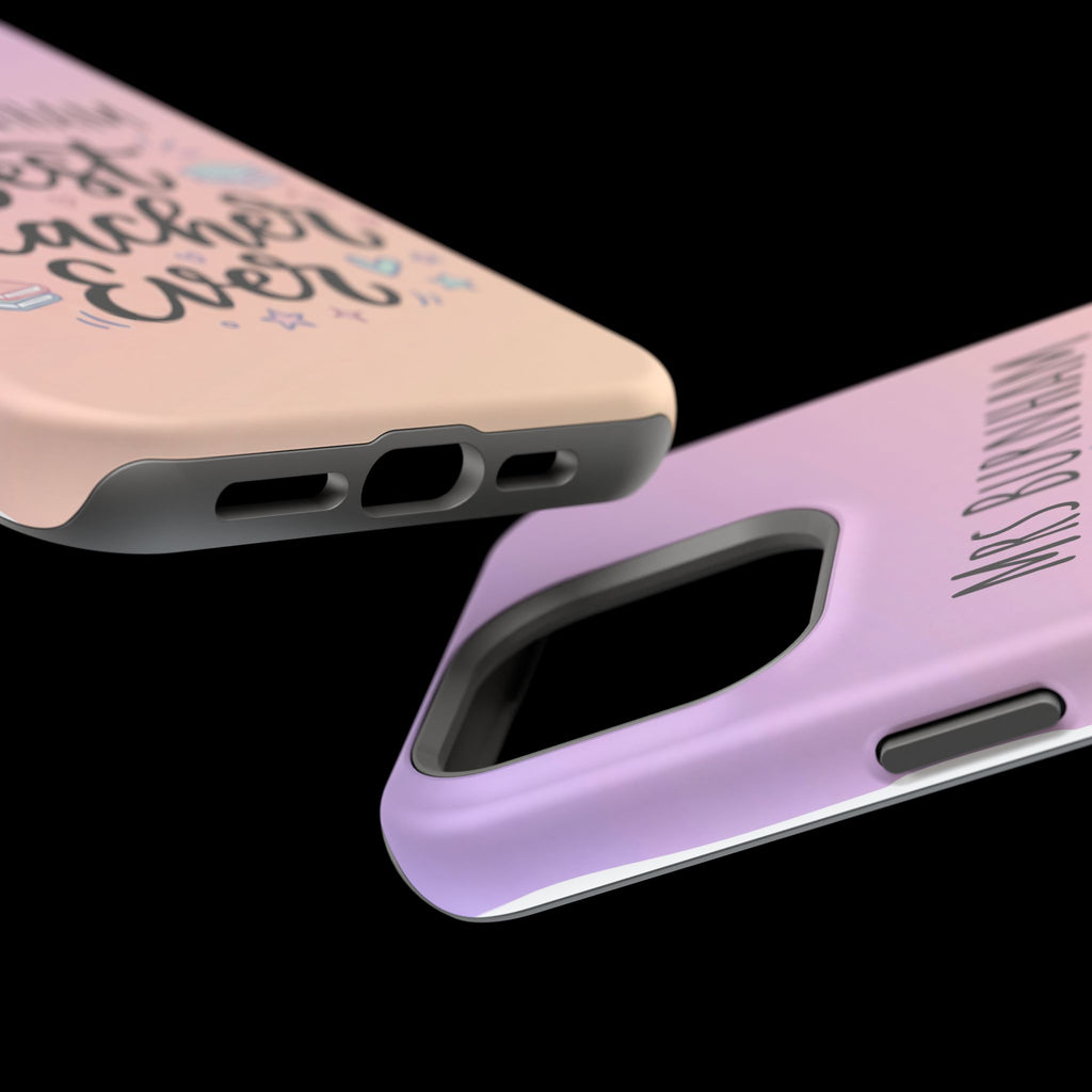 Best Teacher Ever Personalized Phone Case — Wireless Charging Cover