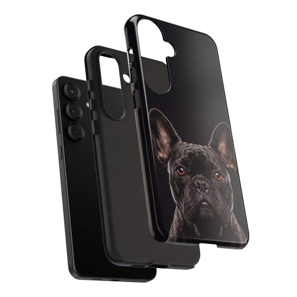 Front-Facing French Bulldog Phone Case | Dramatic Black Studio Portrait | Samsung & iPhone