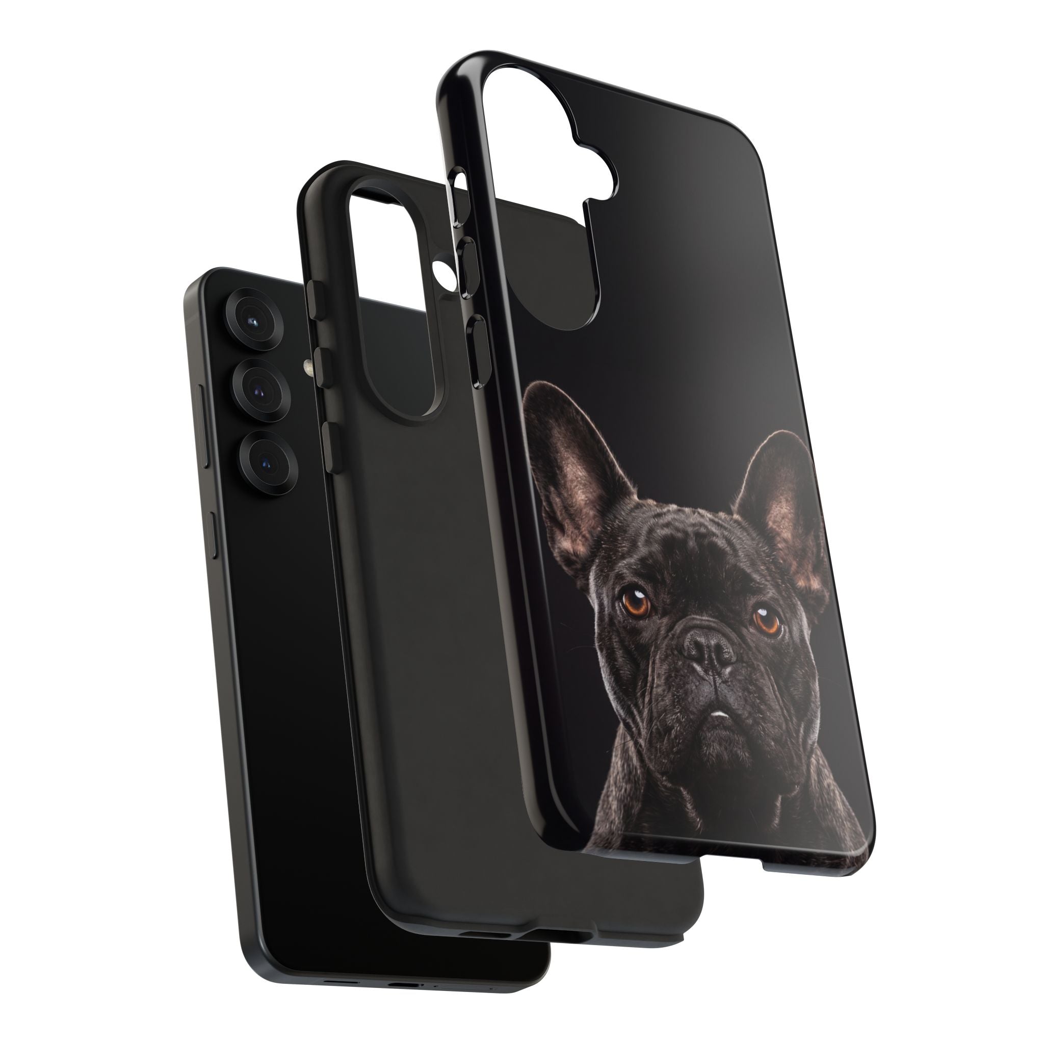 Front-Facing French Bulldog Phone Case | Dramatic Black Studio Portrait | Samsung & iPhone