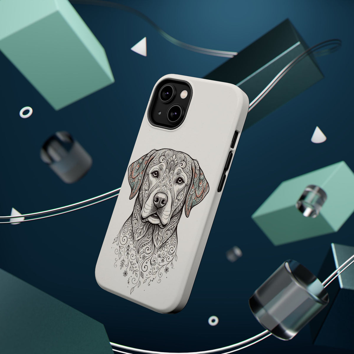 Mandala Labrador Phone Case — Tough Magnetic Case with Wireless Charging