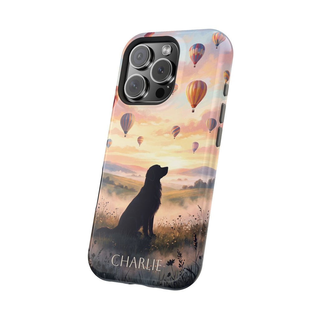 Personalized Golden Retriever Hot Air Balloon Phone Case — Wireless Charging Cover