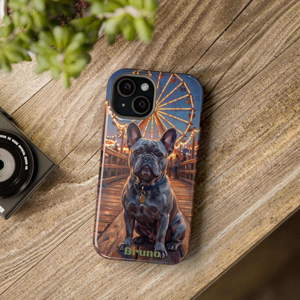 Personalized French Bulldog Pier Lights Phone Case — Wireless Charging Cover