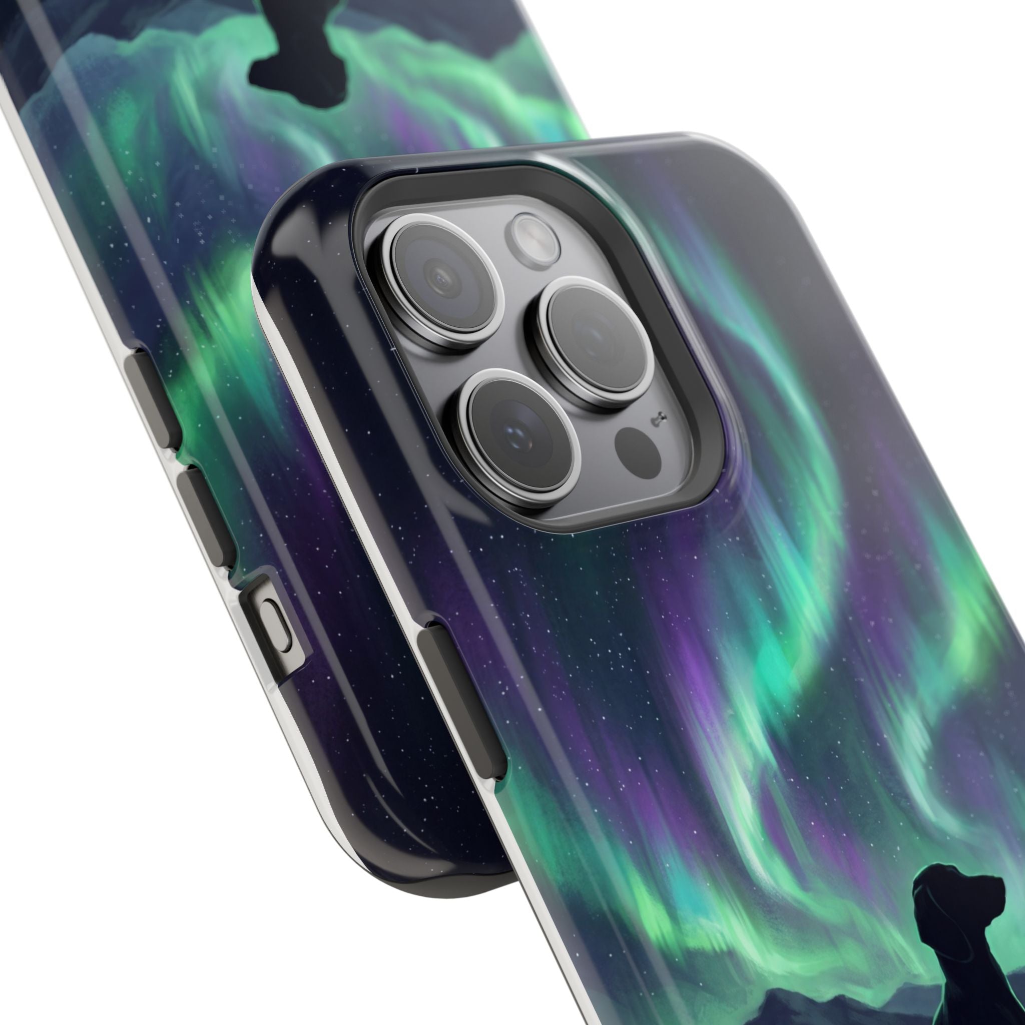 Personalized Dachshund Northern Lights Phone Case — Wireless Charging Cover