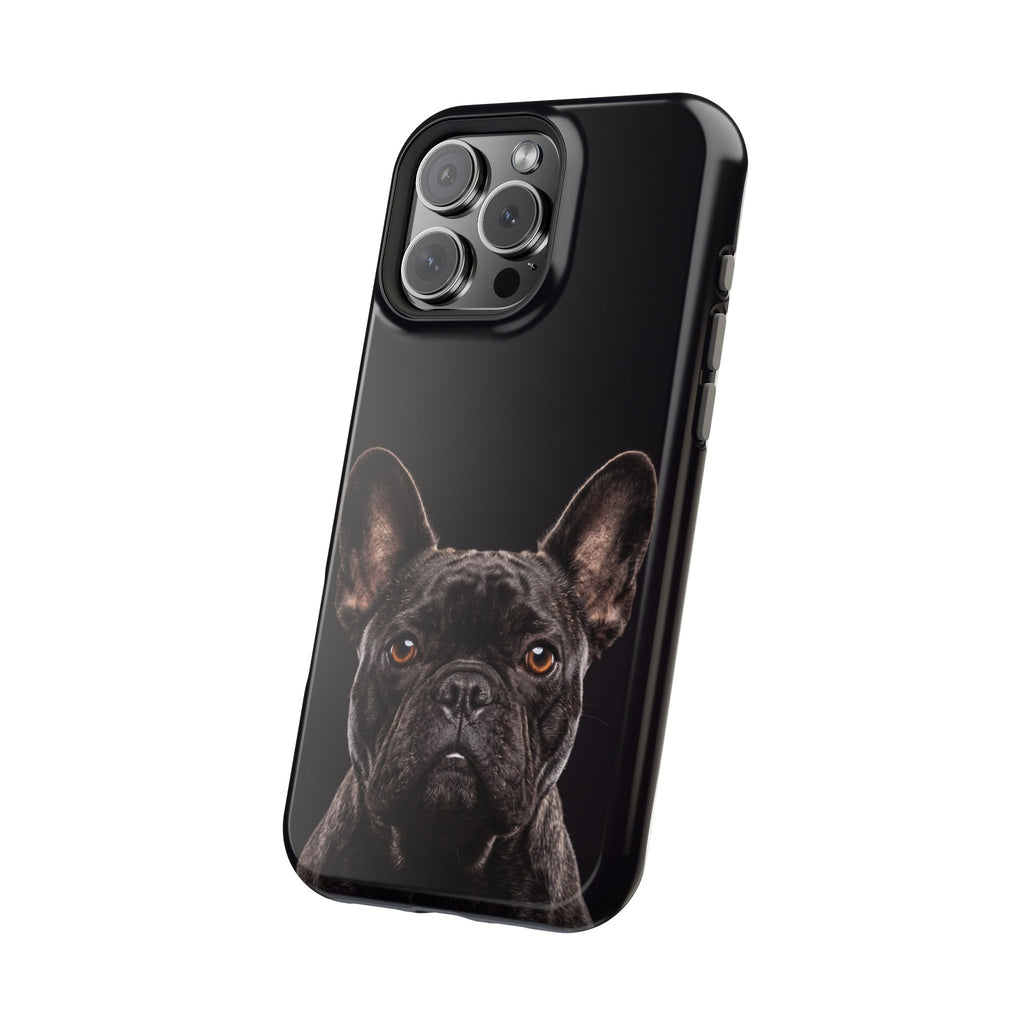 Black French Bulldog Phone Case — Impact-Resistant Wireless Charging Cover
