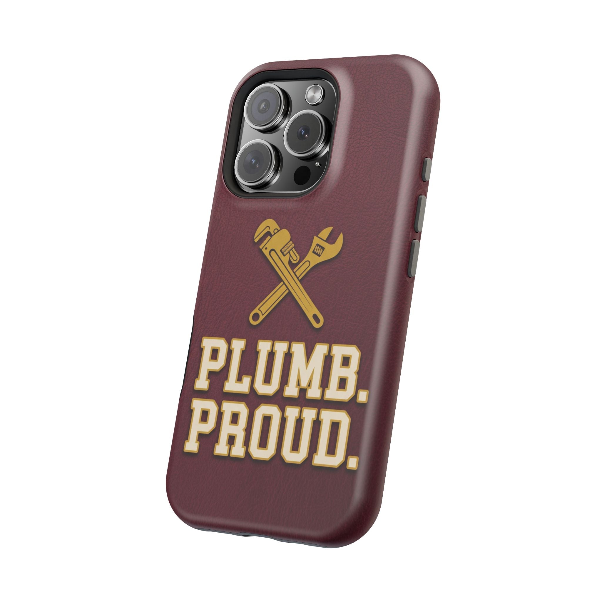Plumb. Proud. Phone Case — Crossed Wrenches Wireless Charging Cover