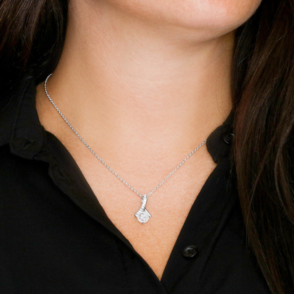 Alluring Beauty Necklace & Heart Rose Box – Elegant CZ Necklace Gift Set