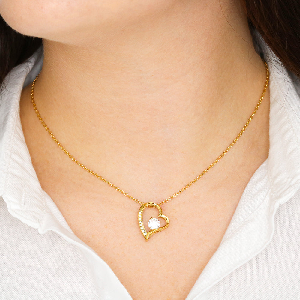 Forever Love Necklace & Heart Rose Box – Elegant CZ Necklace Gift Set