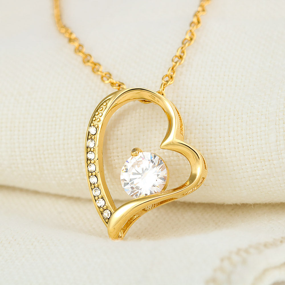 Forever Love Heart Necklace – CZ Crystal Pendant, Gift for Her