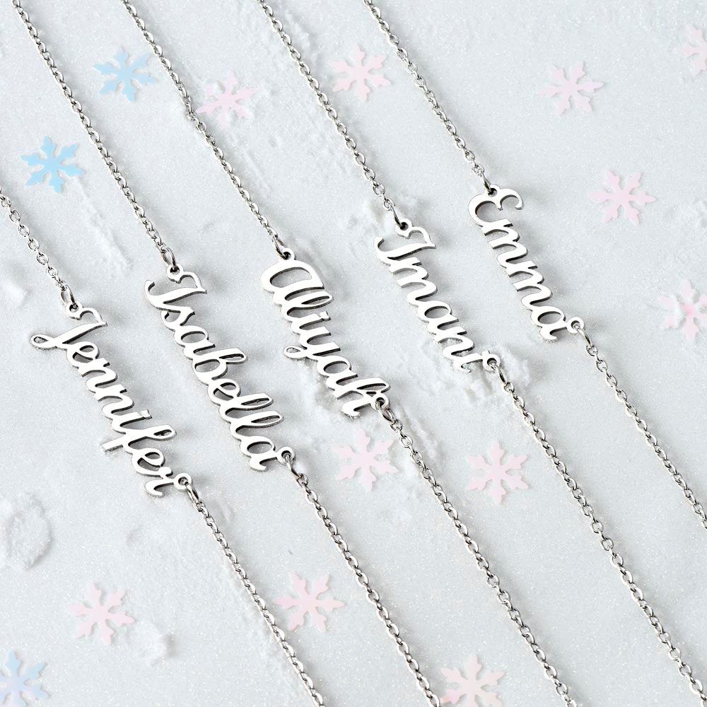 Custom Name Necklace – Personalized Cursive Nameplate Pendant, Stainless Steel or Gold