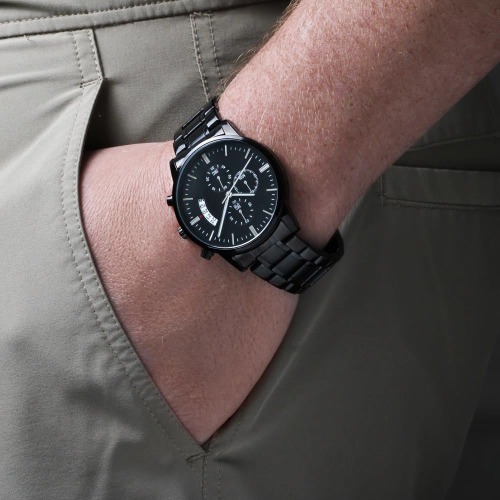 Personalized Chronograph Watch – Custom Engraved Gift for Dad