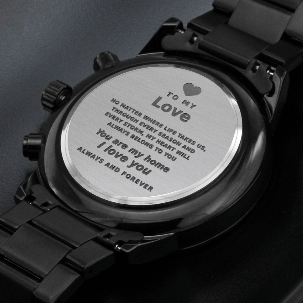 Personalized Chronograph Watch – Custom Engraved Gift for Your Love