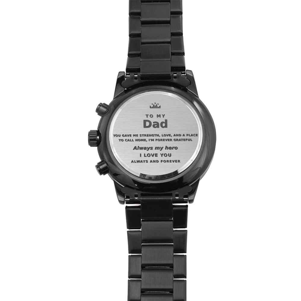Personalized Chronograph Watch – Custom Engraved Gift for Dad