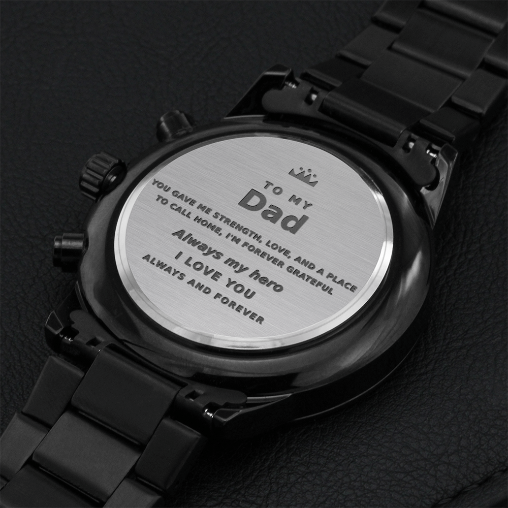 Personalized Chronograph Watch – Custom Engraved Gift for Dad