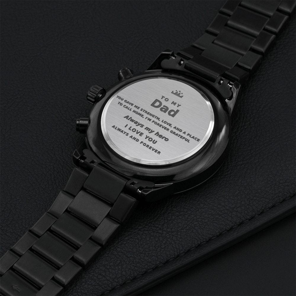 Personalized Chronograph Watch – Custom Engraved Gift for Dad