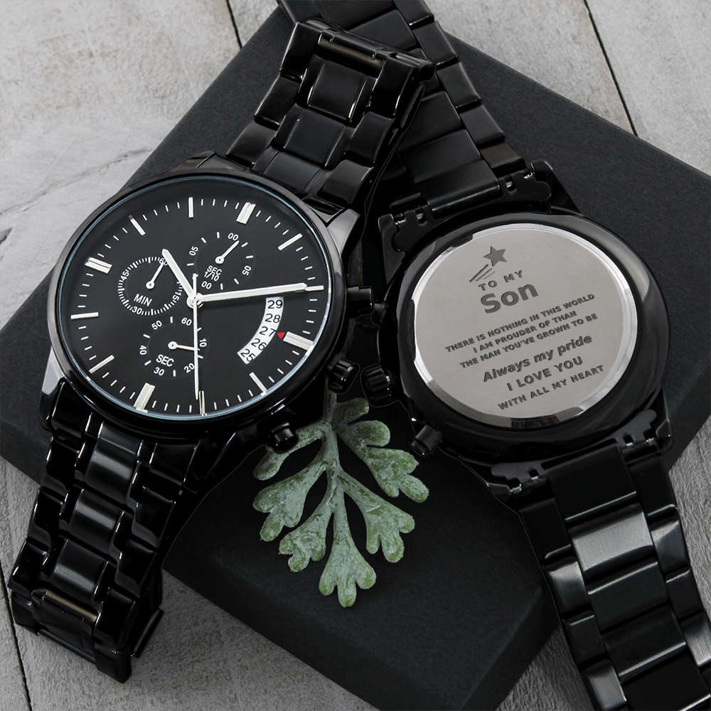 Engraved Chronograph Watch for Son – Personalized Copper Dial Keepsake