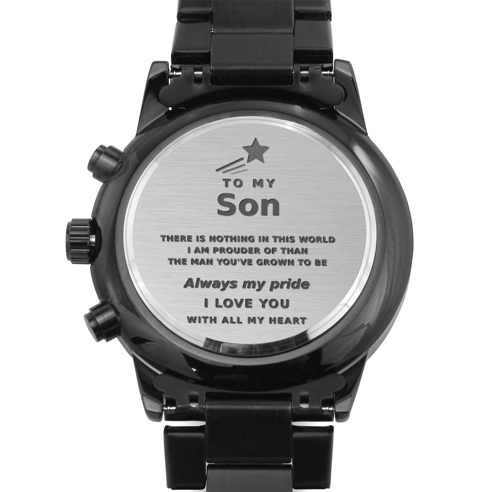 Engraved Chronograph Watch for Son – Personalized Copper Dial Keepsake