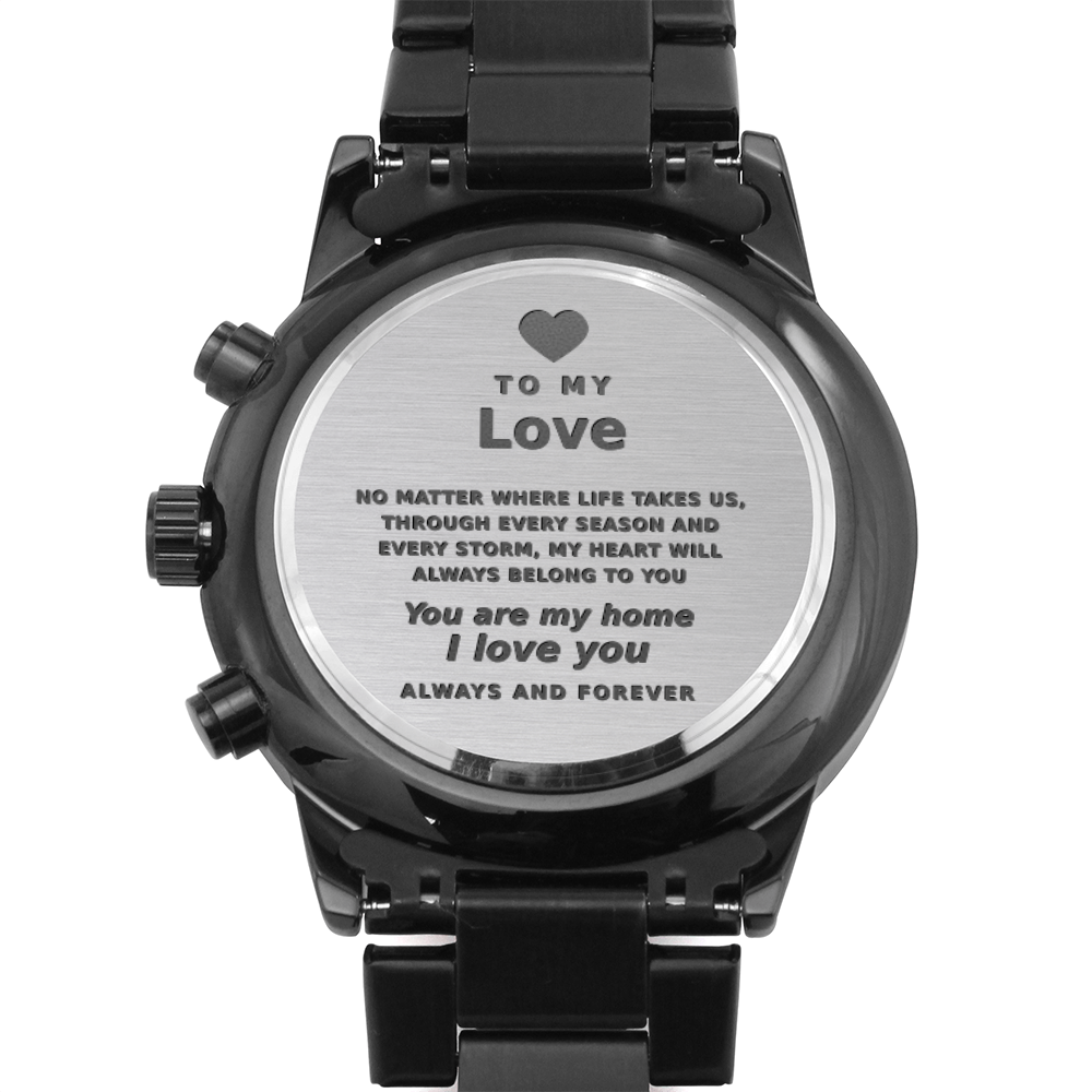 Personalized Chronograph Watch – Custom Engraved Gift for Your Love