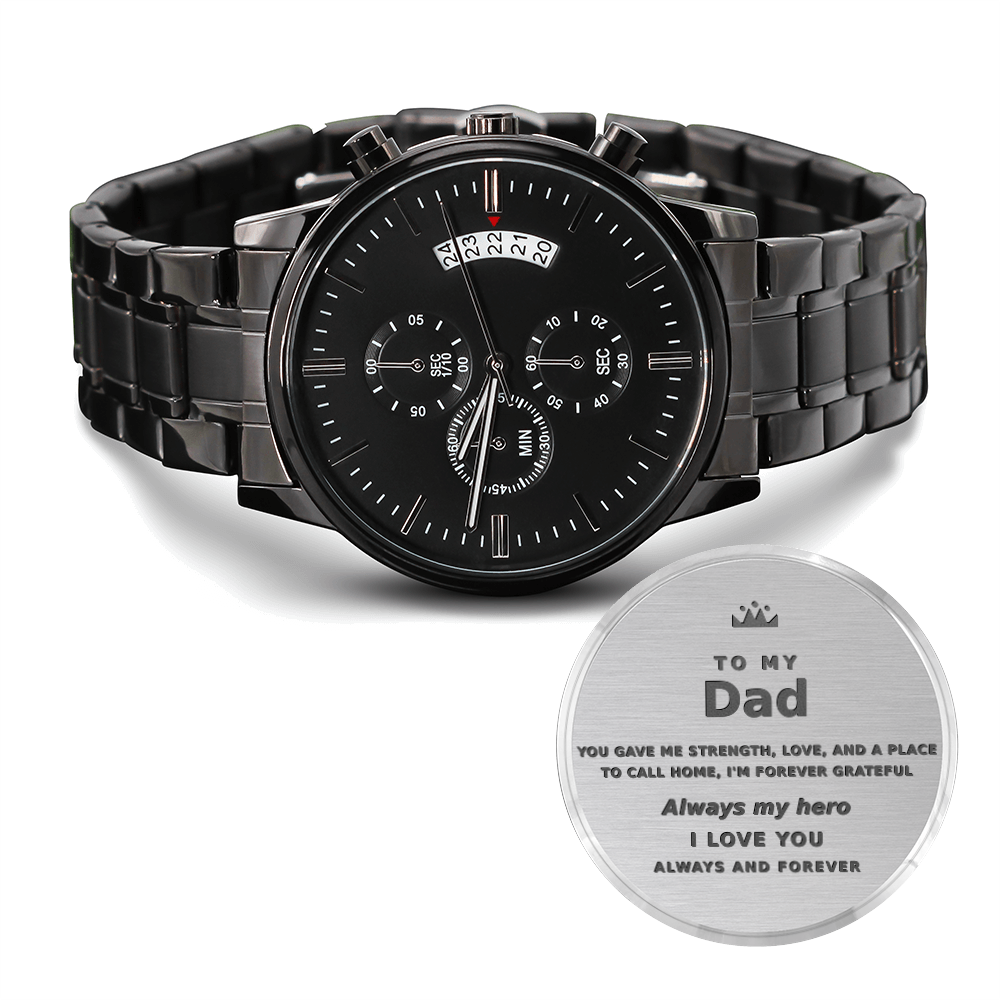 Personalized Chronograph Watch – Custom Engraved Gift for Dad