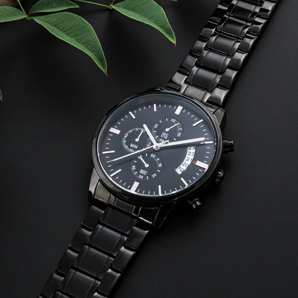 Custom Engraved Chronograph Watch – Personalized Gift for Him