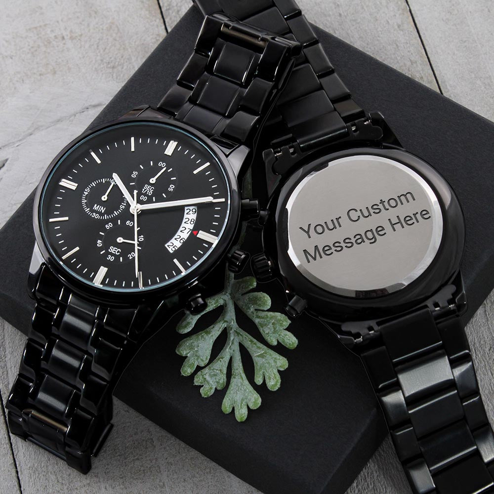 Custom Engraved Chronograph Watch – Personalized Gift for Him