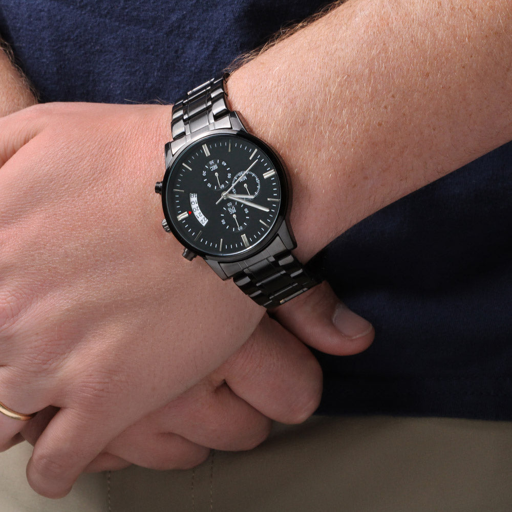Custom Engraved Chronograph Watch – Personalized Gift for Him