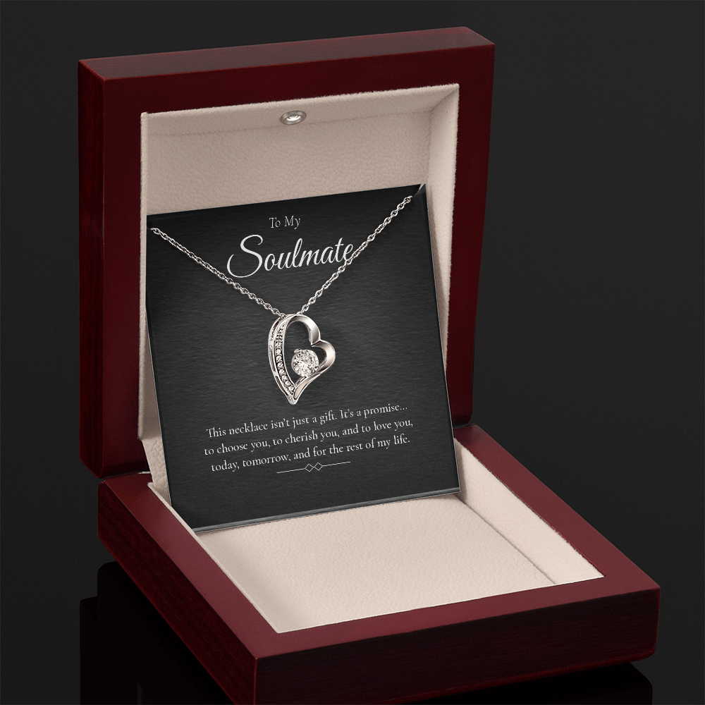 Forever Love Heart Necklace – CZ Crystal Pendant, Gift for Her