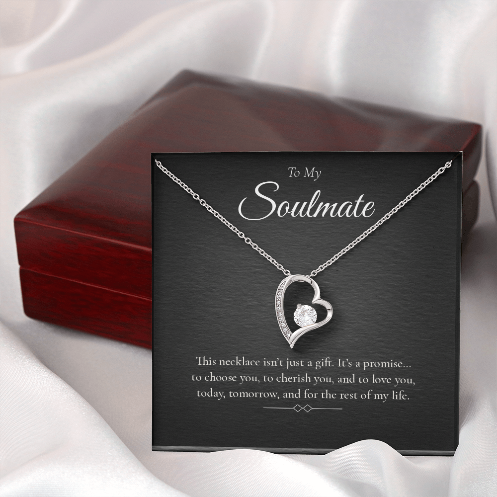 Forever Love Heart Necklace – CZ Crystal Pendant, Gift for Her