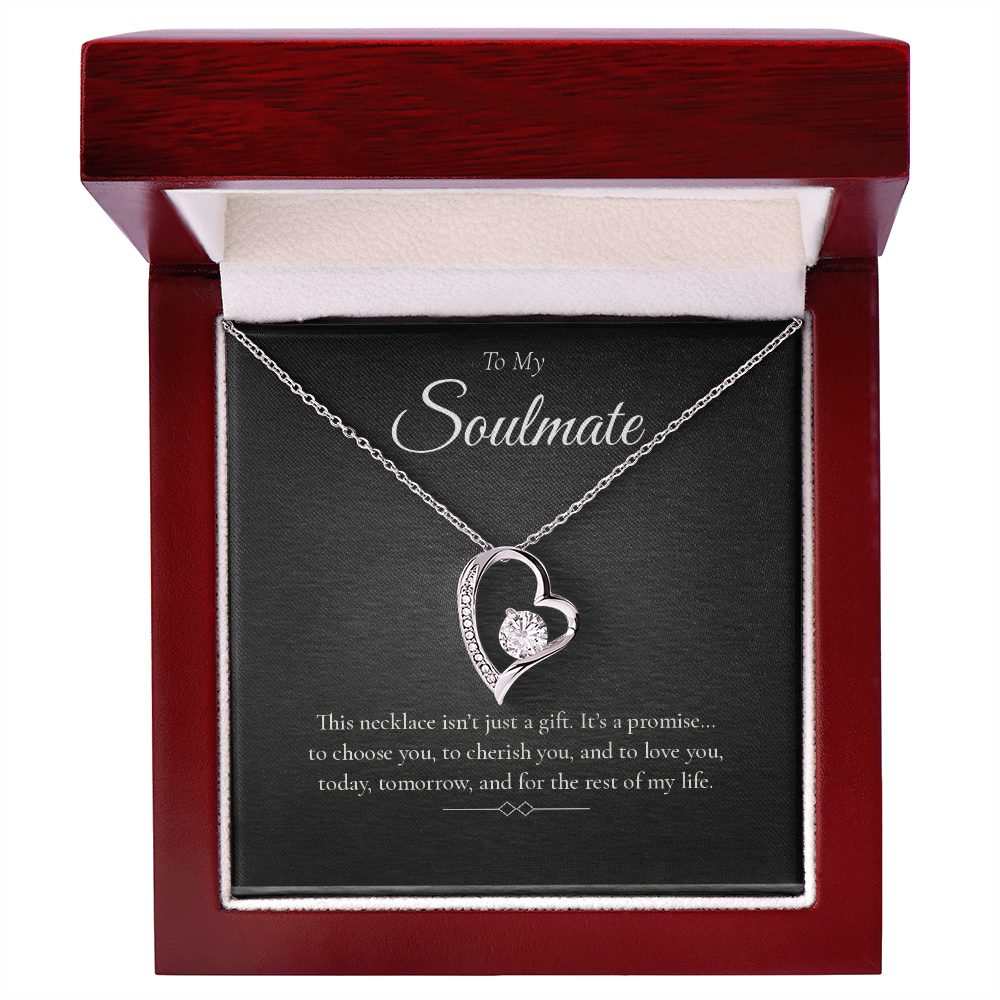 Forever Love Heart Necklace – CZ Crystal Pendant, Gift for Her