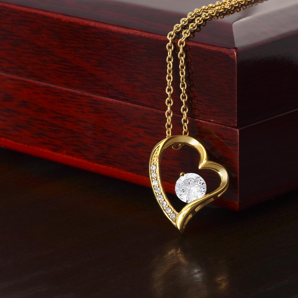 Forever Love Heart Necklace – CZ Crystal Pendant, Gift for Her