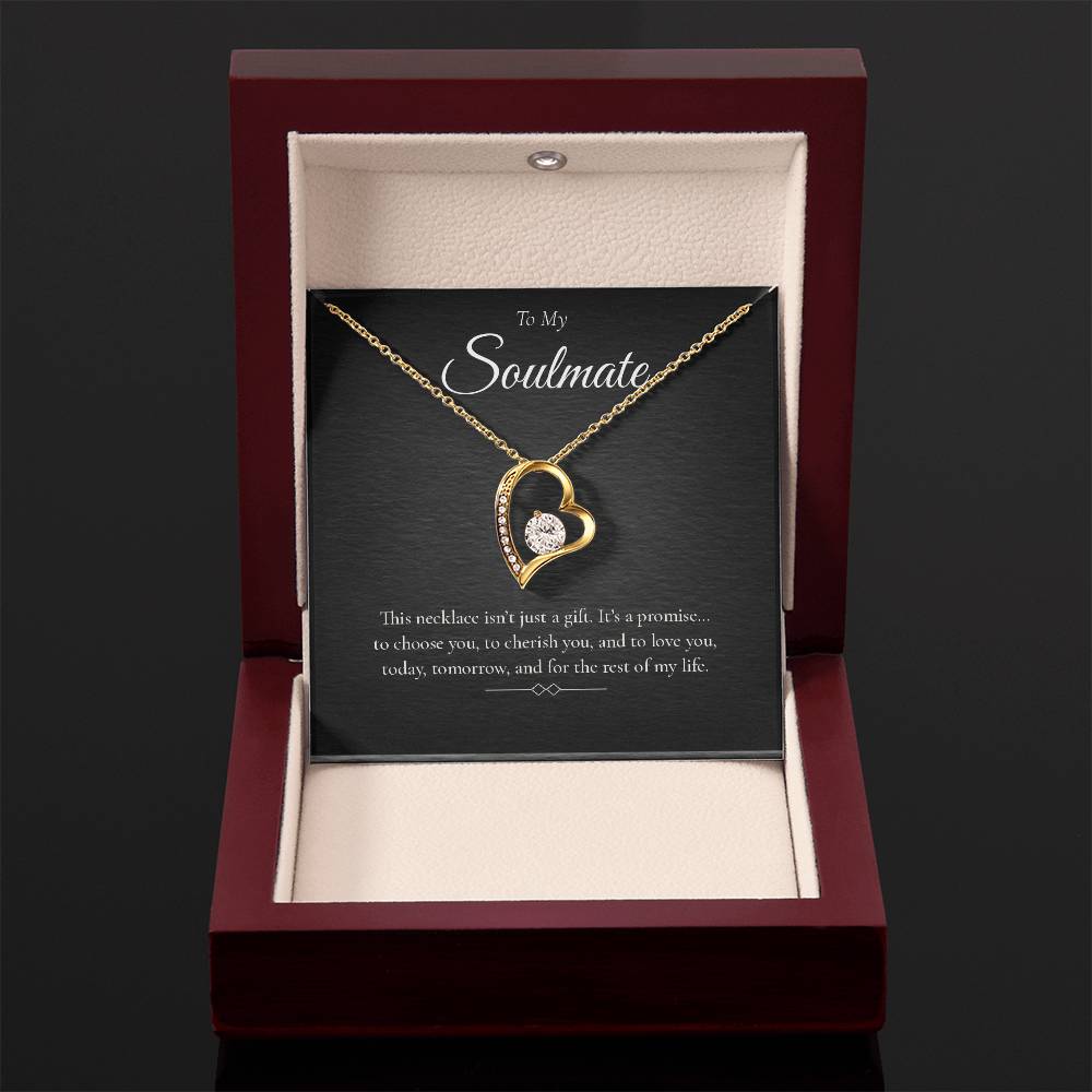 Forever Love Heart Necklace – CZ Crystal Pendant, Gift for Her