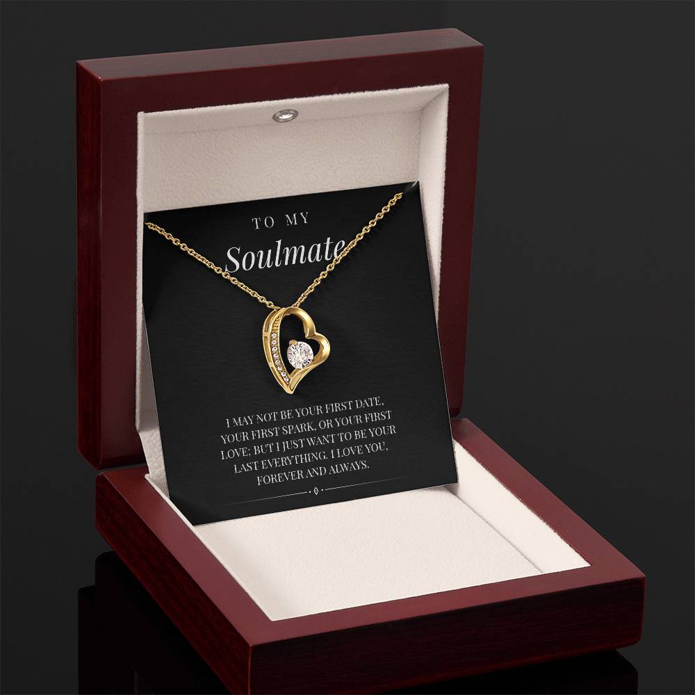 Forever Love Necklace – Heart Pendant with CZ Crystal, Gold Finish