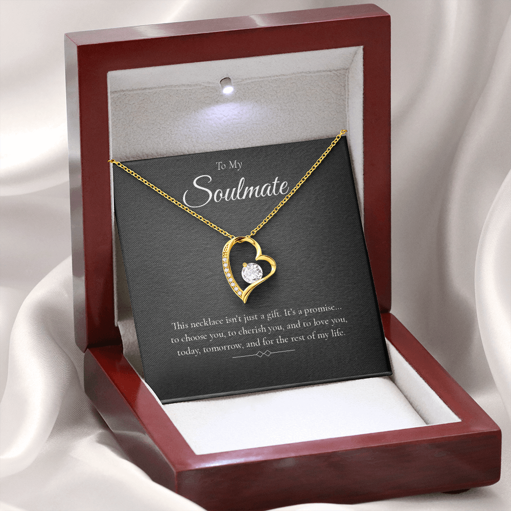Forever Love Heart Necklace – CZ Crystal Pendant, Gift for Her
